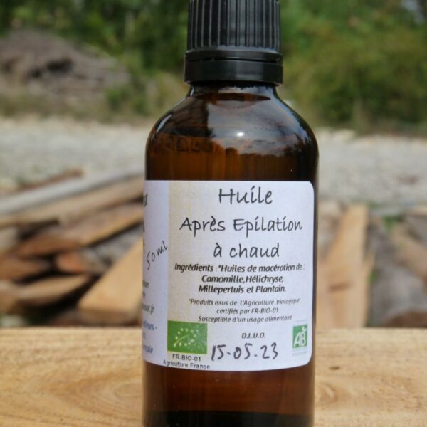 *Huile de soin : Après épilation à chaud