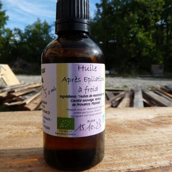 *Huile de soin : Après épilation à froid