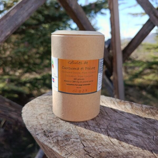 Gélules : Curcuma, Poivre noir, Poivre long (180 gélules)