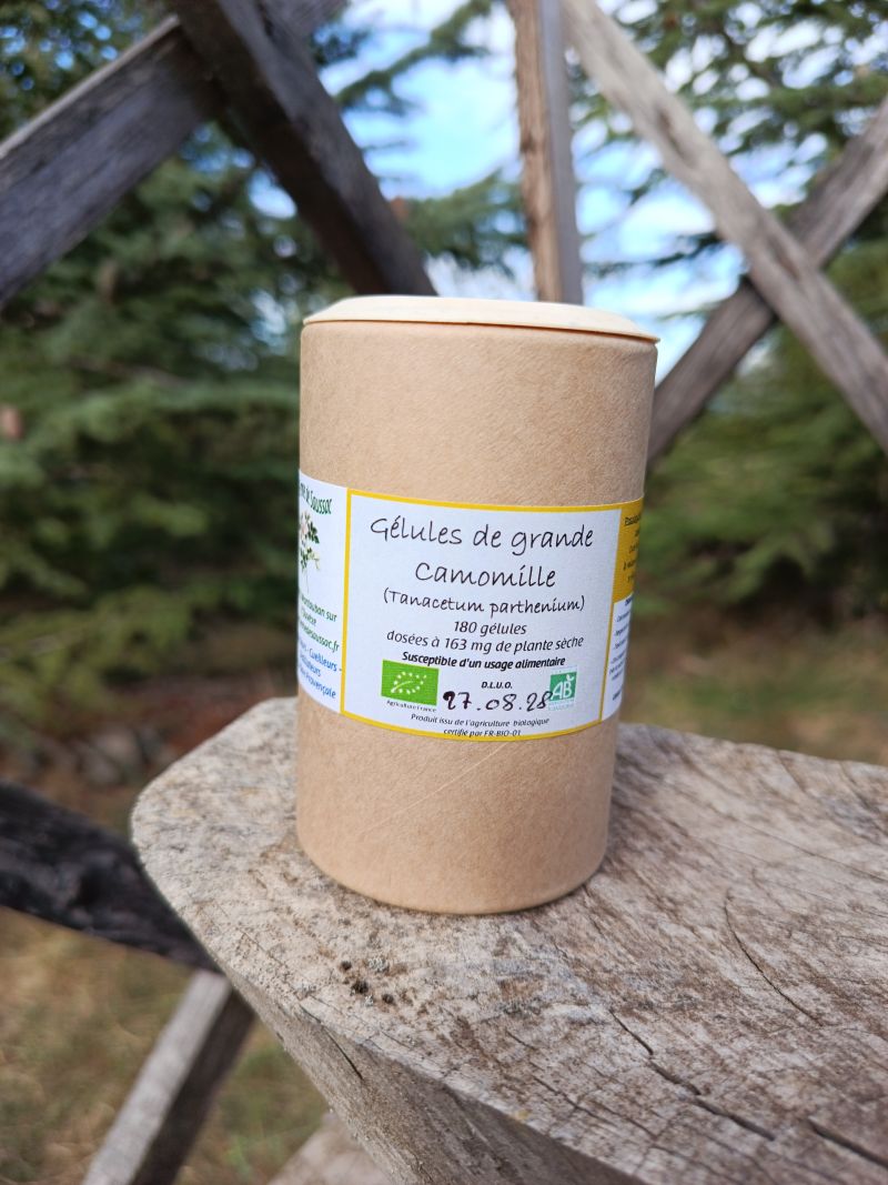 *Gélules bio : Camomille Grande (180 gélules)